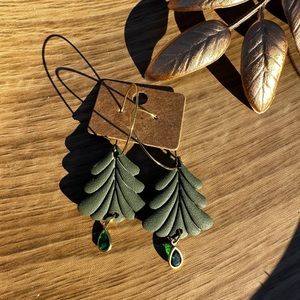 Christmas Tree Clay Hoops